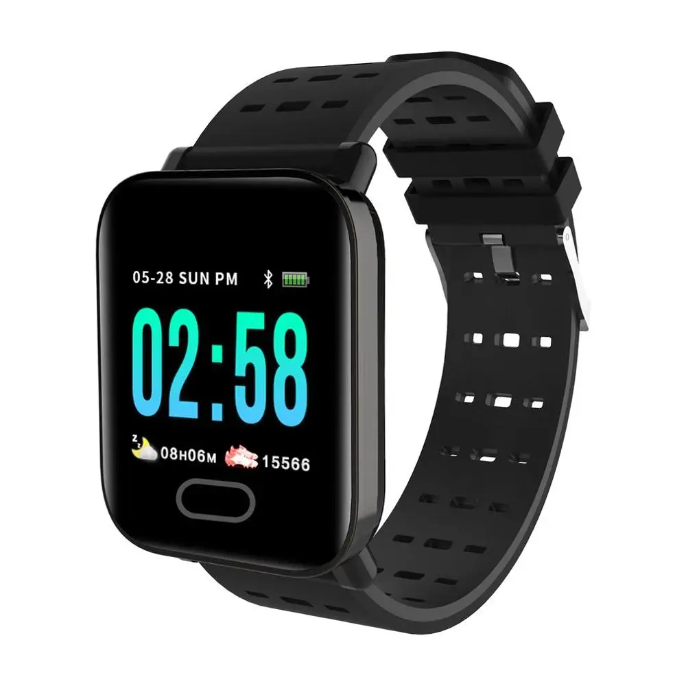 

Smart Bracelet Blood Pressure Measurement Color Screen Fitness Tracker Watch IP67 Waterproof Heart Rate Monitor Smart Band A6