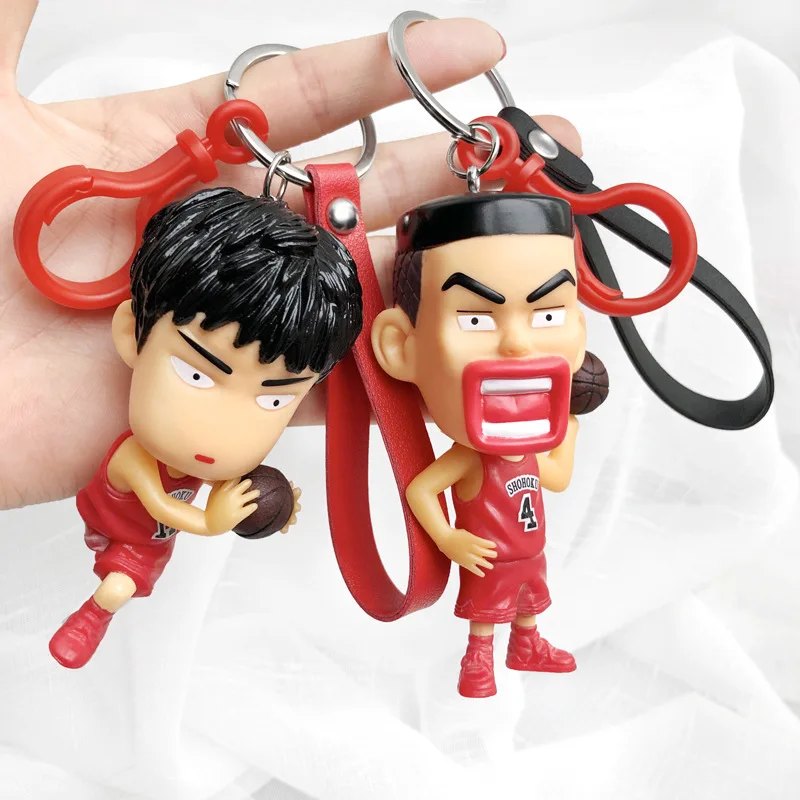 

Fashion Jewelry Slam Dunk Q Edition Handmade Keychain Sakura Wood Flower Road Rukawa Fengxiang Cup Player Doll Keychain Pendant