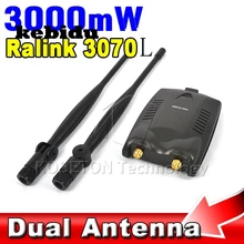 Kebidu 3000 МВт Беспроводной Wi-Fi адаптер для ресивера+ дальний двойной антенна Wi-Fi Ralink 3070L бесплатный интернет для настольного ПК