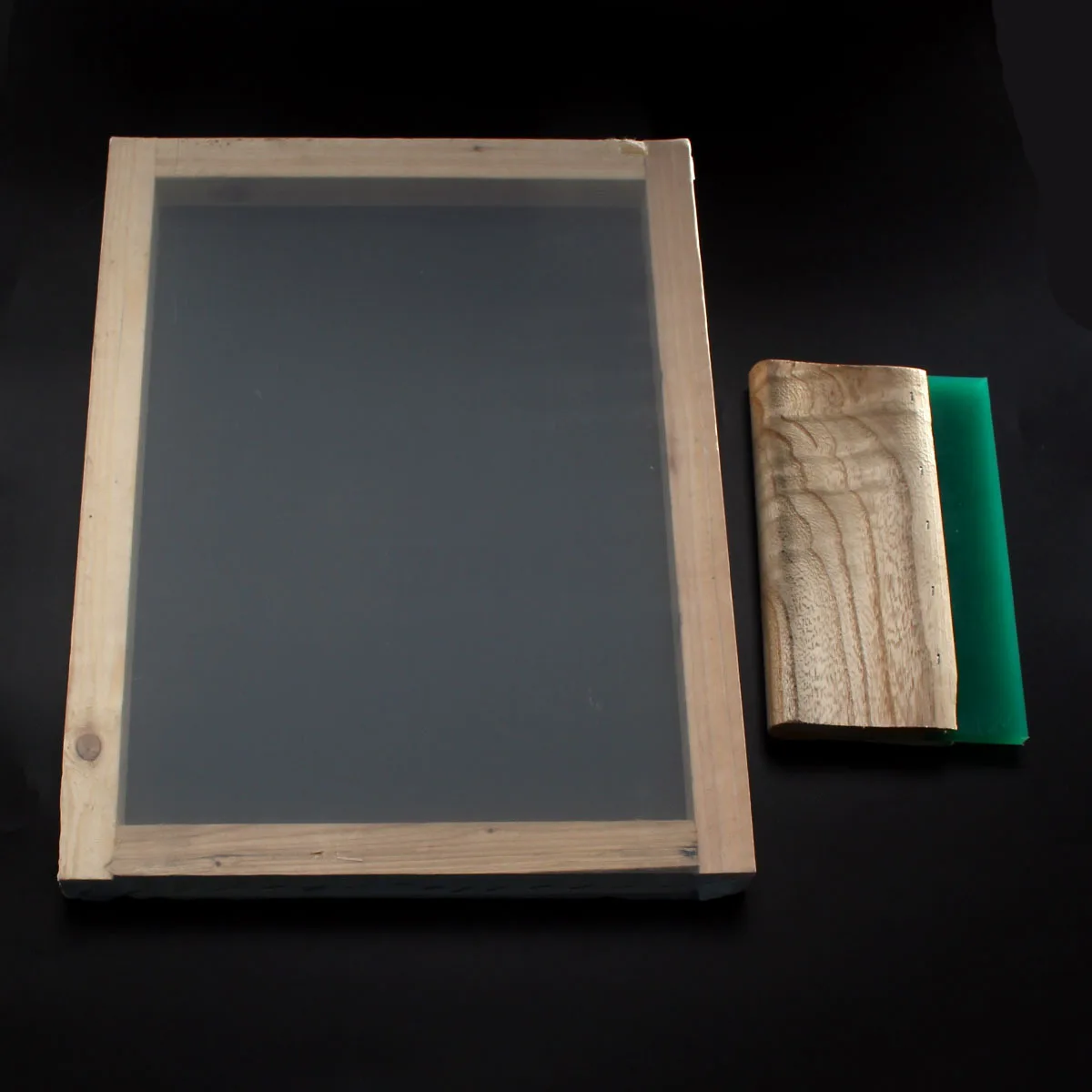 300*400mm Silk Screen Printing Frame with 43T Mesh & 8" Wooden Squeegee DIY