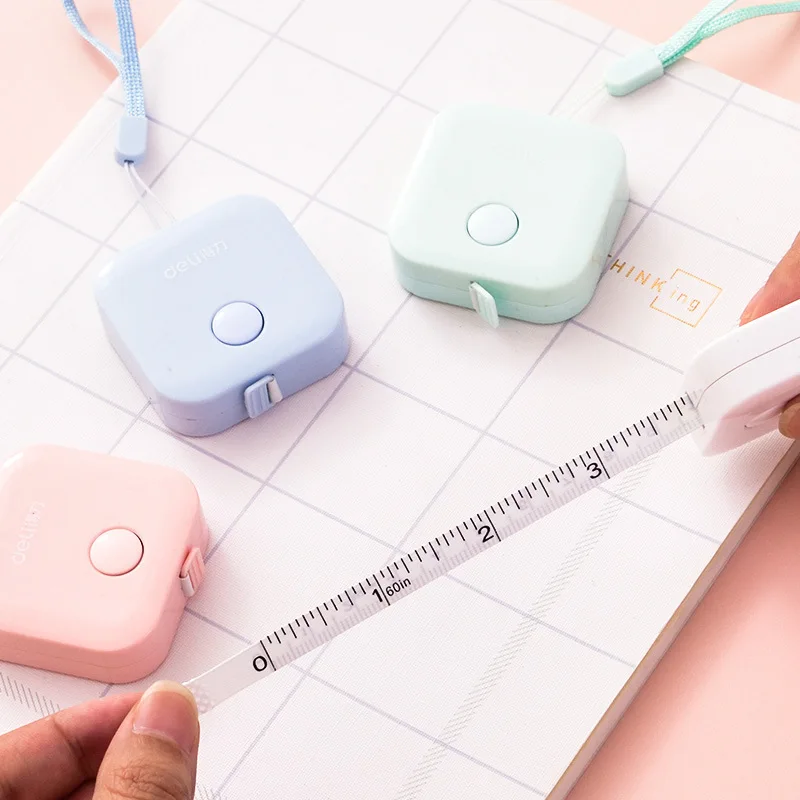 

12 pcs/Lot Leather flexible rule 1.5m tape measure Metric Imperial soft cloth ruler Stationery Office school supplies A6811