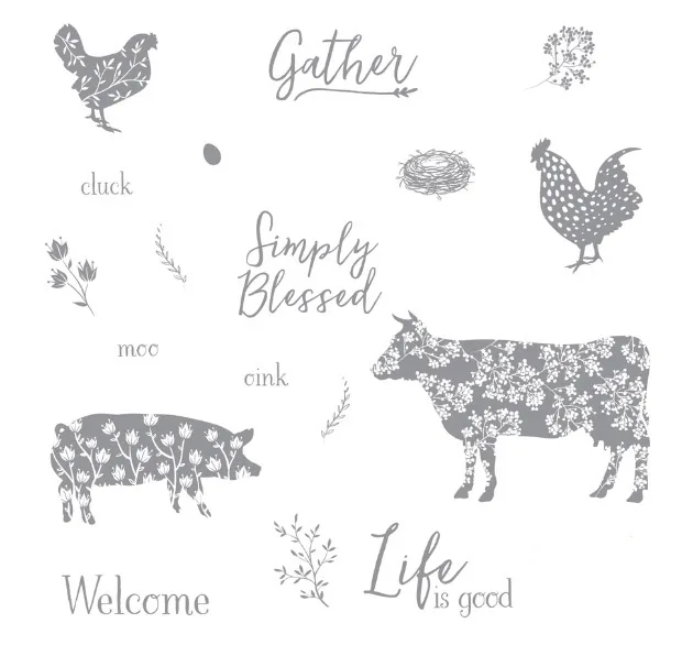 

oink moo cluck Transparent Clear Stamps and metal cutting die for DIY scrapbooking photo album/Card Making