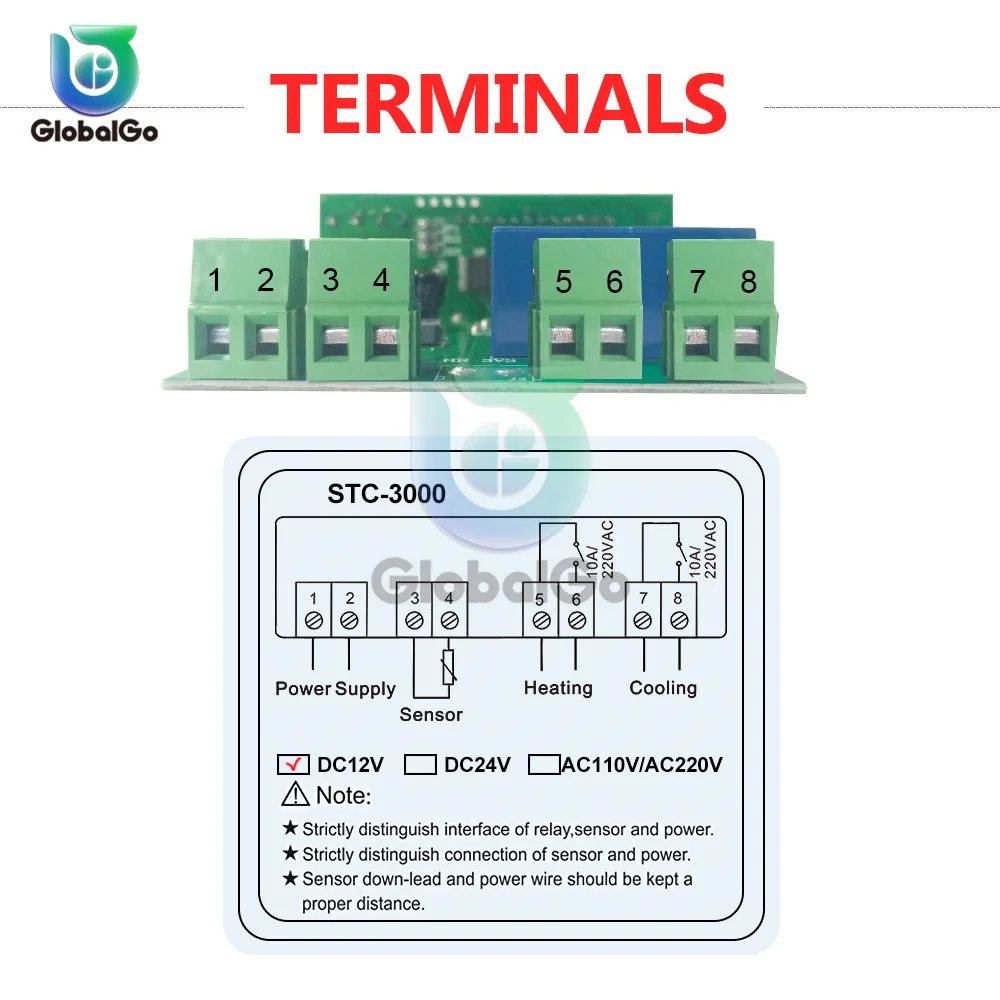 STC-3000 светодиодный цифровой регулятор температуры Термостат инкубатора термометр нагревательный датчик охлаждения метр AC220V 110 V DC 12 V 24 V