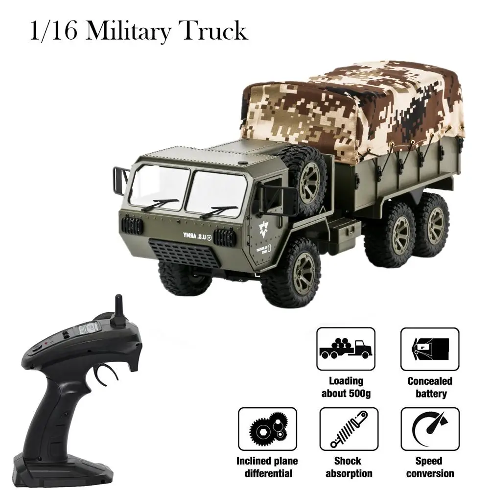 

Fayee FY004 1/16 2.4G 6WD RC Car US Army Military Truck RTR Vehicle Crawler With Tent