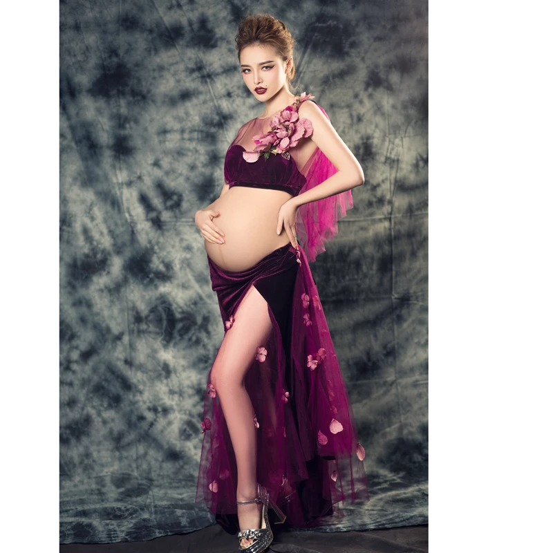 Одежда для беременных; реквизит для фотосессии; шифоновое платье с цветочным рисунком; длинное платье для фотосессии беременных; портретная юбка-брюки; костюмы; топ и юбка