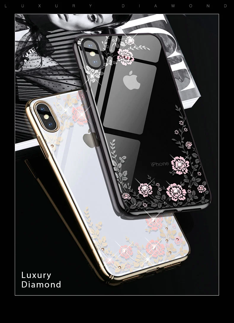 KINGXBAR Cover for iPhone Xs Flower Luxury Case for iPhone Xs Max Case Transparent for iPhone Xs Cover Fashionable for iPhoneXS  (2)