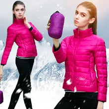 Женский ультра легкий пуховик зимние куртки на утином пуху Женская тонкая парка с длинным рукавом на молнии пальто с карманами однотонные