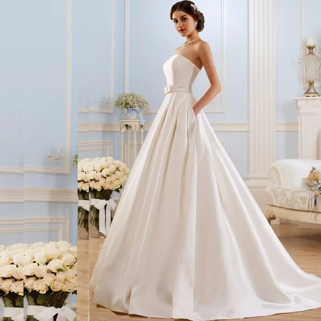 A Line Wedding  Dresses  2019 Vintage Pockets  Bow China 