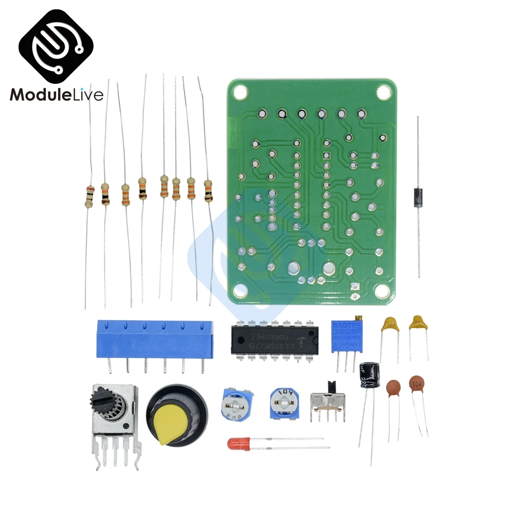 1 компл. ICL8038 монолитная функция генератор сигналов модуль DIY Kit синус квадратный треугольник электронная доска DC 12 В квадратная волна