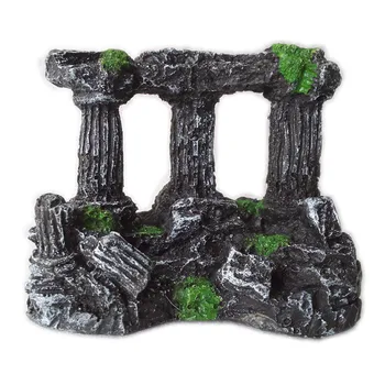 

Resin Artificial Aquarium Roman Column Decoration Ancient Ruin Column Ornament Fish Tank Stone Cave Rock Decoration For Fish