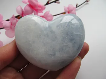 

NATURAL PRETTY CELESTITE CRYSTAL HEART HEALING Decoration Resistant Healing Stone Feng Shui Decoration 127g