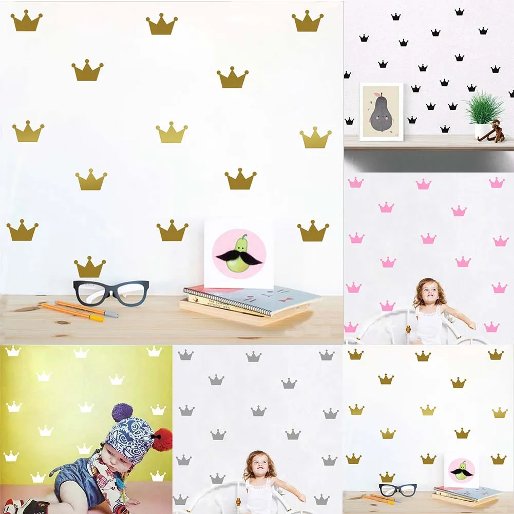 

15PCS/Set Crown Wall Sticker Princess Baby Girls Wall Pattern Wall Paste Sticker For Kid's Bedroom Decor New Arrival Fashion