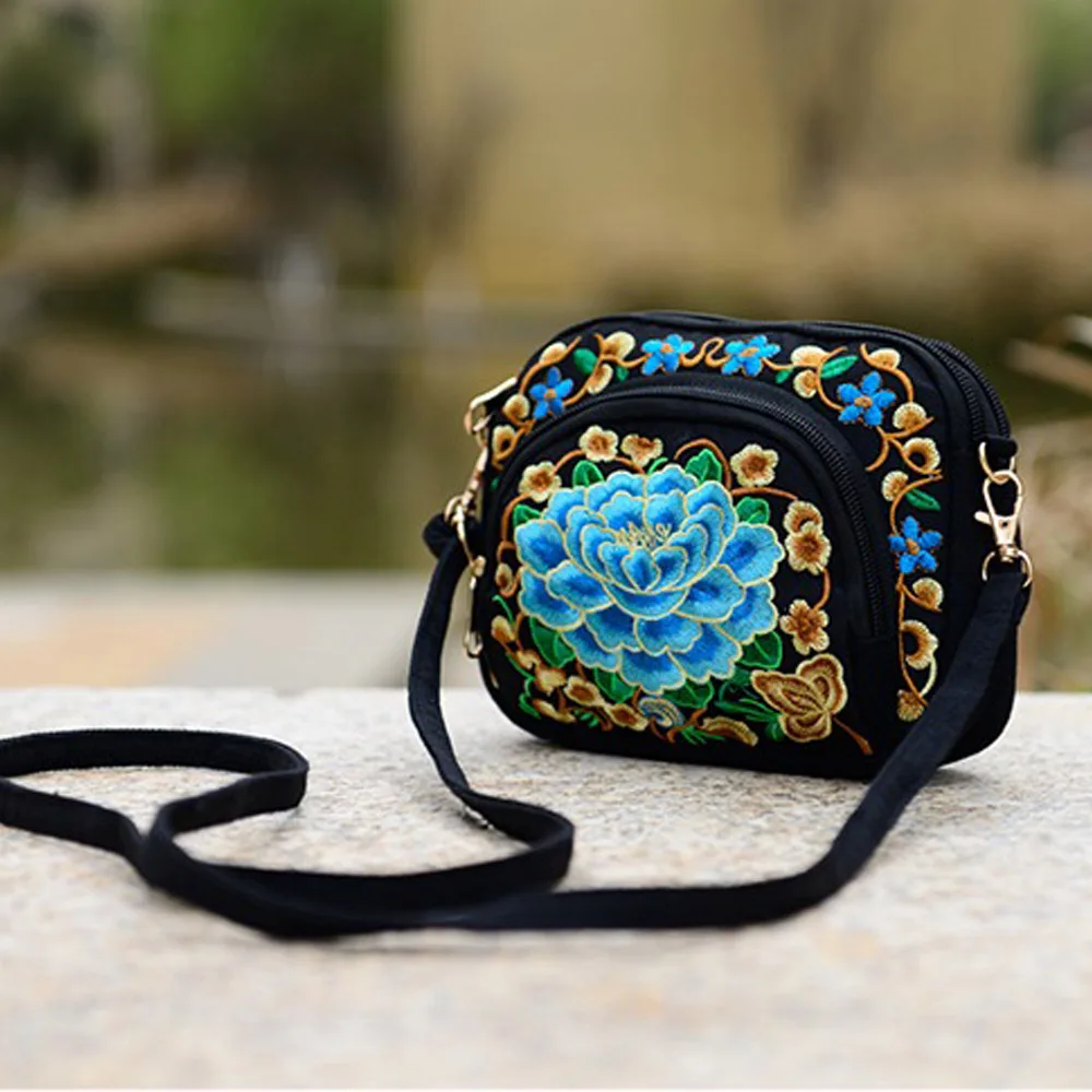 Винтаж вышивка Для женщин сумка Boho тайский Стиль вышитые Посланник маленький