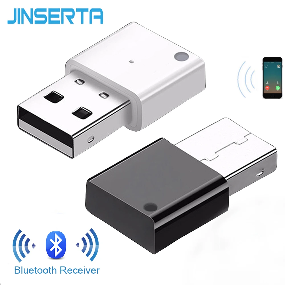 

JINSERTA Bluetooth 5.0 Receiver USB Audio Adapter for PC Speaker Home Sound System Wireless Car MP3 Music Player Kit