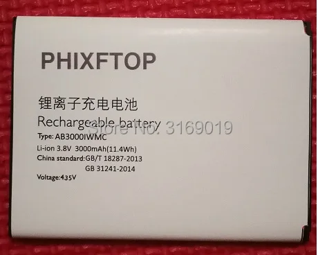 С треком PHIXFTOP оригинальный AB3000IWMC Аккумулятор для philips S326 батарея мобильного
