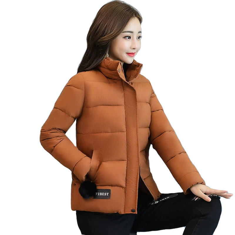 2018 New Winter Women Jacket Womens Outwear Basic Jackets Stand Collar Short Coat Coats Chaqueta Mujer Invierno Autumn