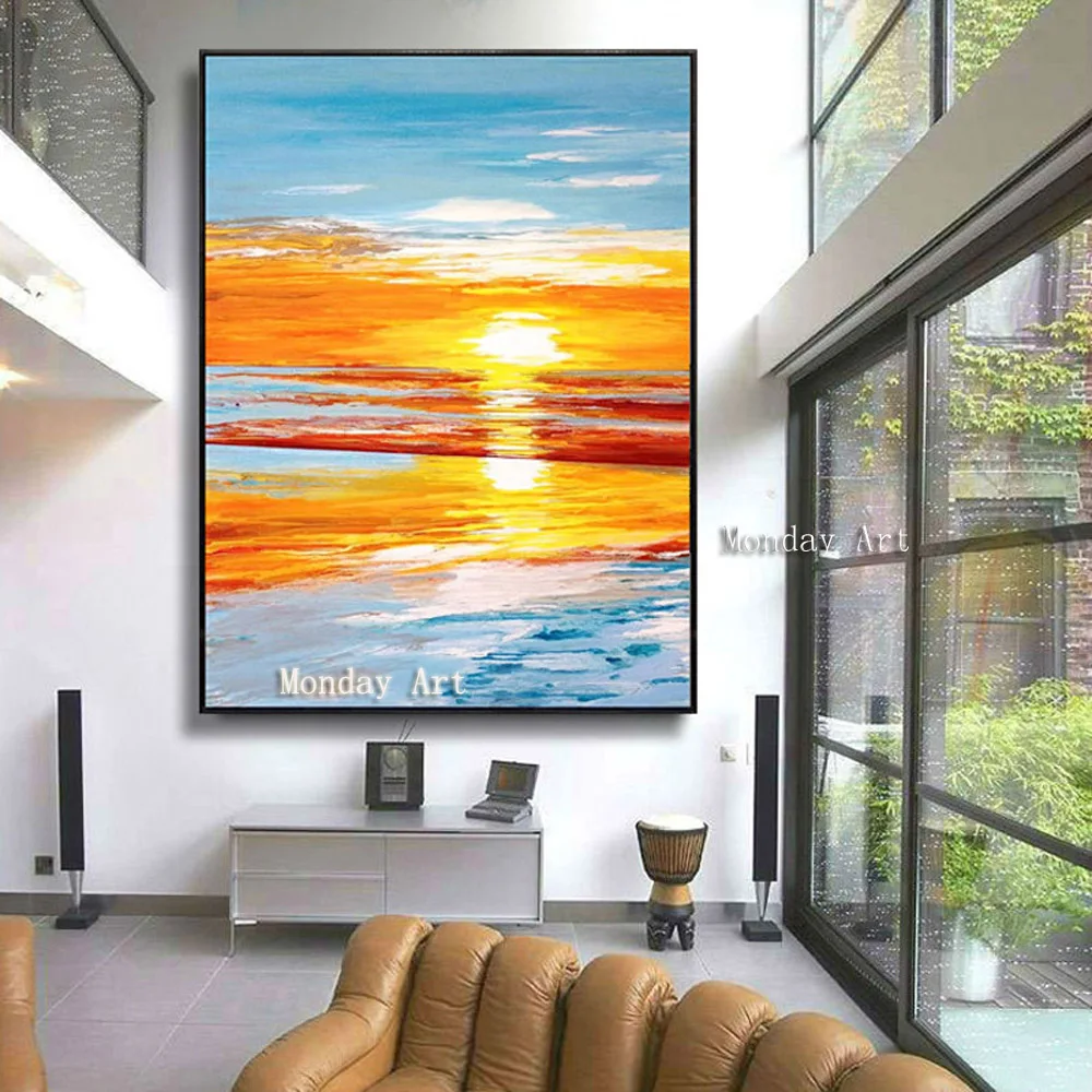 100-Hand-Painted-Sunset-Scenery-Abstract-Art-Oil-Painting-On-Canvas-Wall-Art-Wall-Adornment-pictures (1)