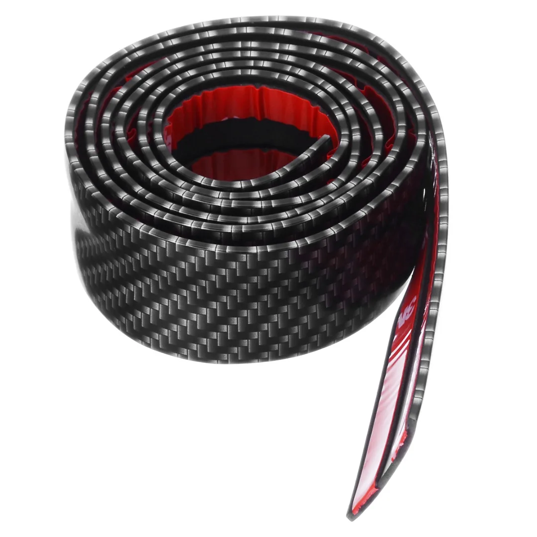 For Car Styling 3/5/7/10CM 1M Car Carbon Style Rubber Moulding Strip Soft Black Door Sill Protector Edge Guard Stickers Mayitr