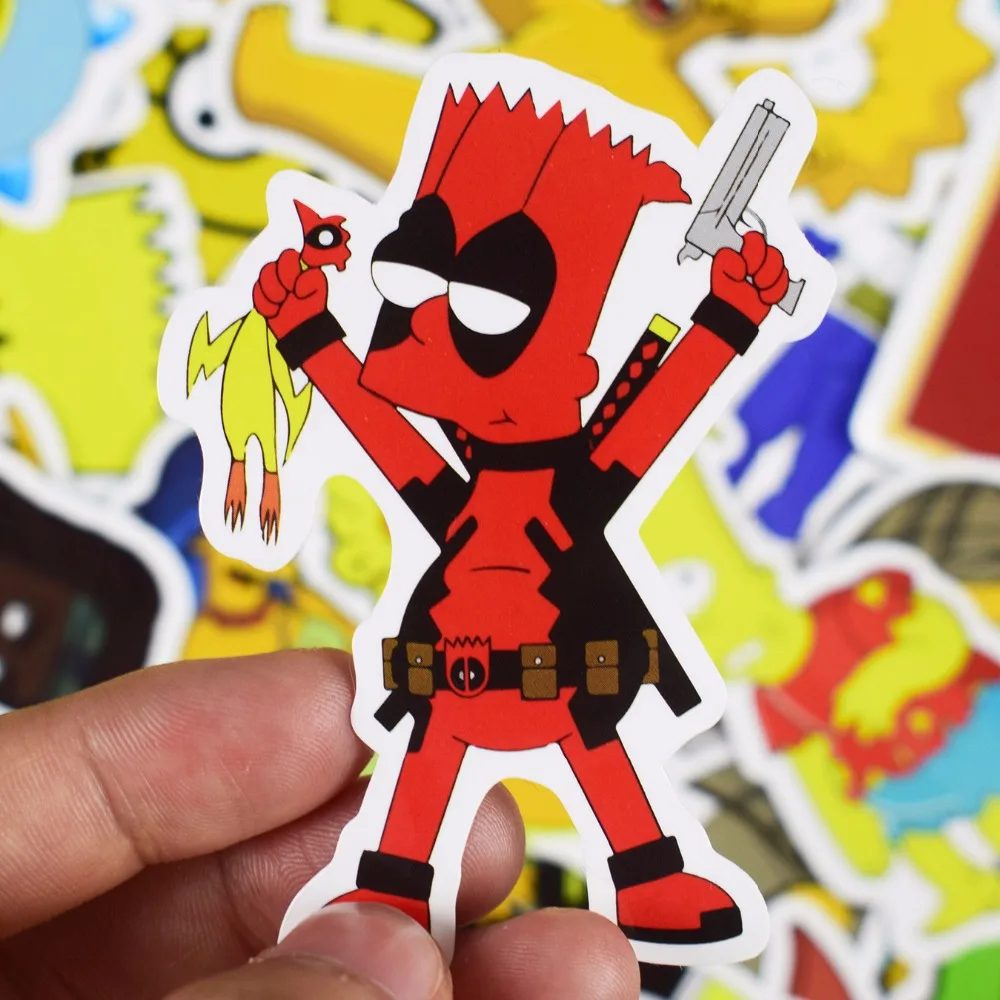 50100 Pcs Simpson Anime Stickers Cartoon Graffiti Waterproof Stickers for Laptop Motorcycle Car Luggage Skateboard Bicycle Vinyl Decals5