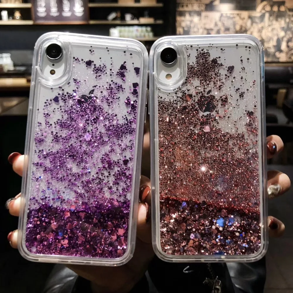 Liquid Sand Glitter Phone Case For iphone 6 7 8 9 X XR XS Fashion Quicksand Cover 6plus 7plus 8plus XSMax Beautiful Lovely cases | Мобильные