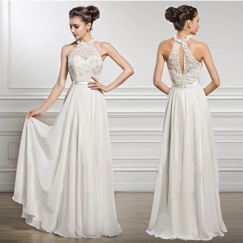 white elegant gown