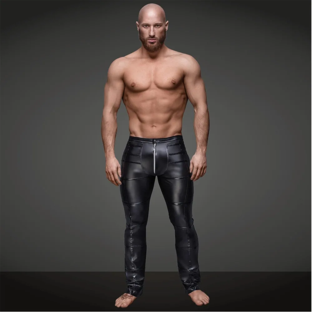 Сексуальные гей Фетиш черные брюки из искусственной кожи мужские длинные брюки мужские новые мышцы колготки латексные леггинсы тонкие