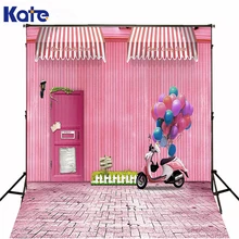 200CM*150CM backgrounds Motorcycle electric car pink balloon house fence lawn photography backdrops photo LK 1200