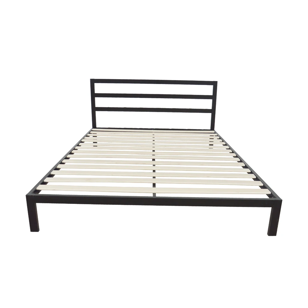 Iron Metal Bed with Slat Black Dropshipping (11)