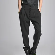 Новая мужская одежда GD стилист волос модные брюки повседневные шаровары брючные пуговицы с высокой талией Большие размеры костюмы 27-44