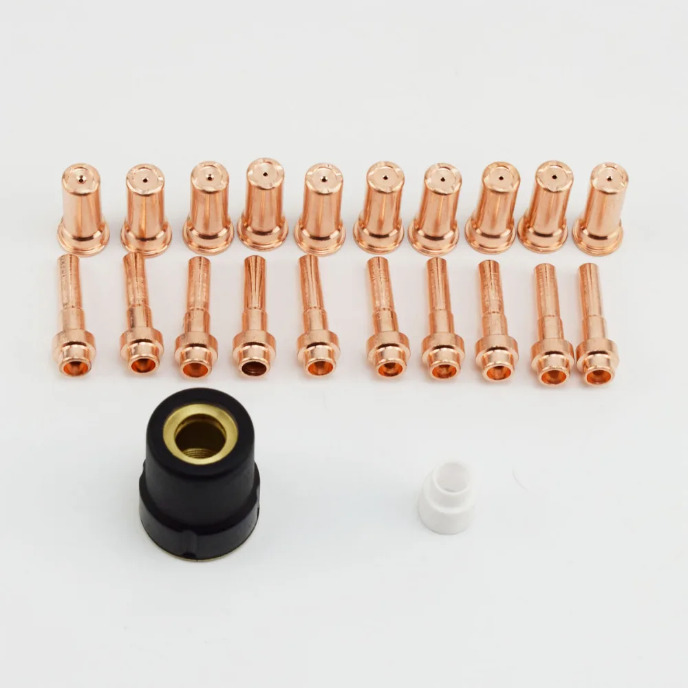 

22pcs Extended Nozzles 1370 Eelctrodes 1518 Consumables kit For Cebora HP041 P50 CP-50 Cutting torch With Shield Cups Diffusers