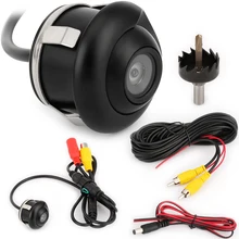 360 grados HD CCD coche de visión trasera de visión nocturna de marcha atrás cámara de estacionamiento IP67 impermeable con cable cámara de vehículo