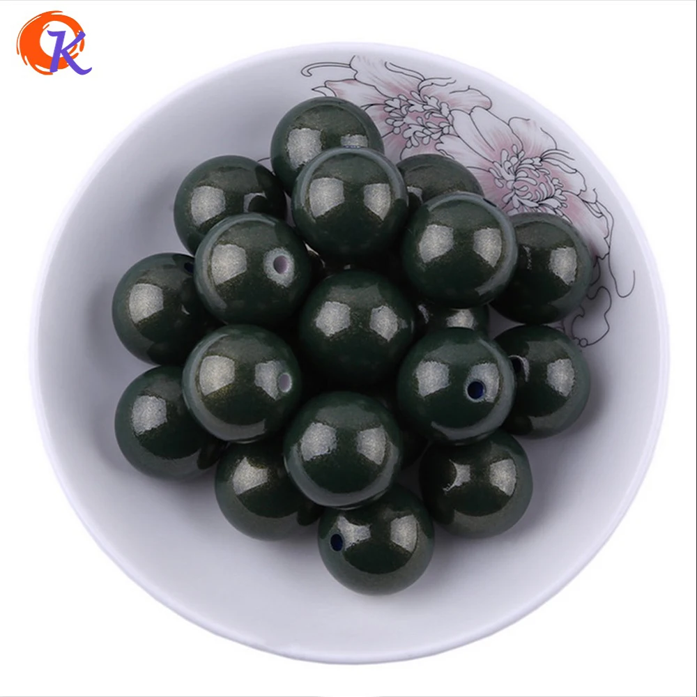 

Hot Sell Cordial Design 100pcs/lot 20mm Chunky Matte Pearled Shinny Glitter Army Green Color ABS Pearl Pearly Beads For Jewelry