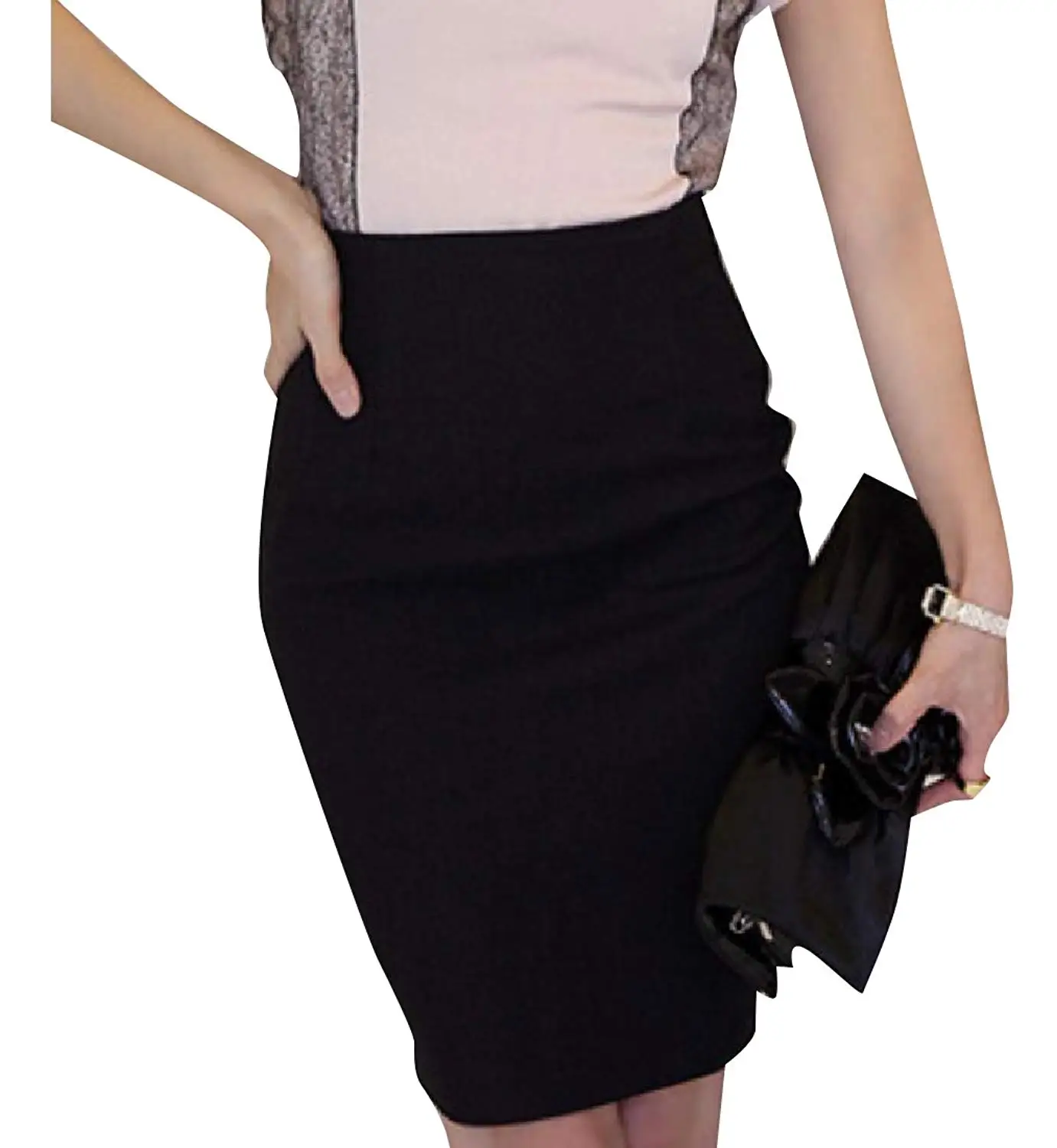 Women's Hidden Zipper OL Office Tummy Control Pencil Skirt-in Skirts ...