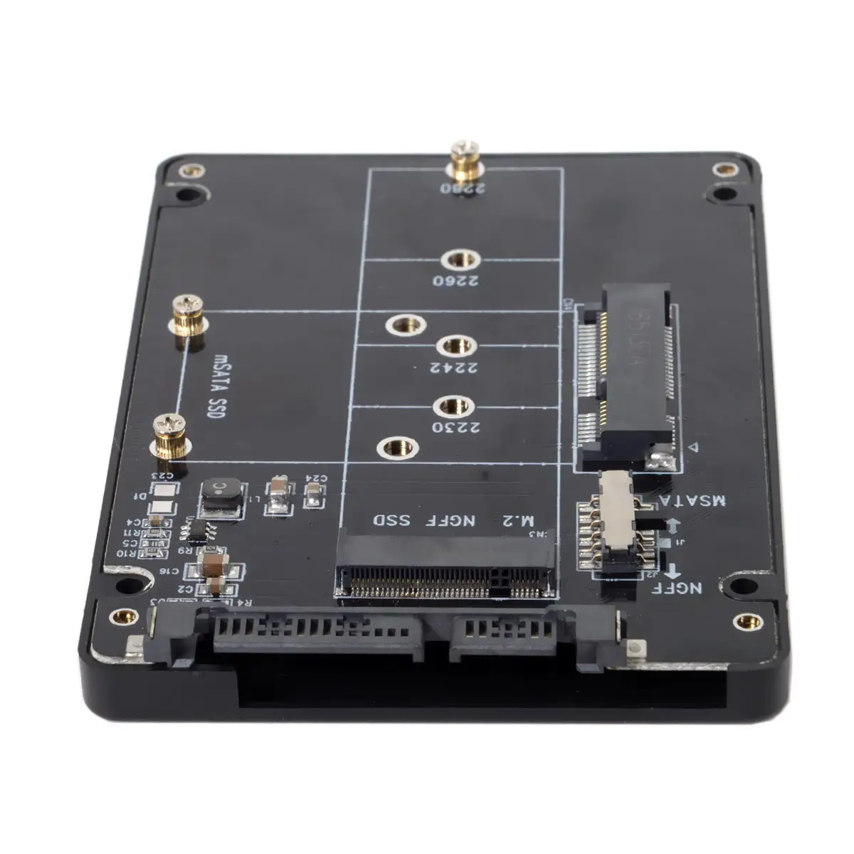 Высокоскоростной 6 Гбит/с mSATA M.2 B Key NGFF 2 в 1 SSD к SATA 3 адаптер конвертер 2019