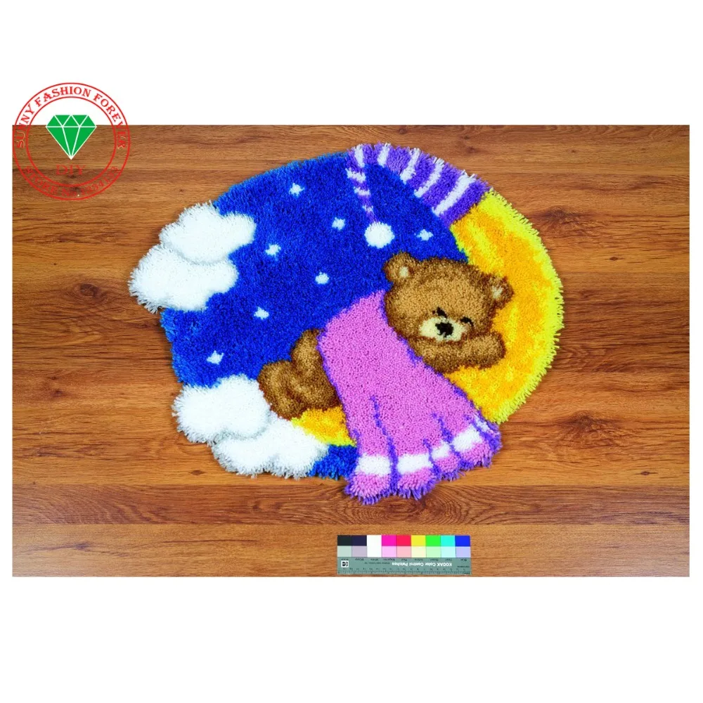 Cartoon Animal Bear Latch Hook Rug Kits Unfinished Crocheting Carpet 3D