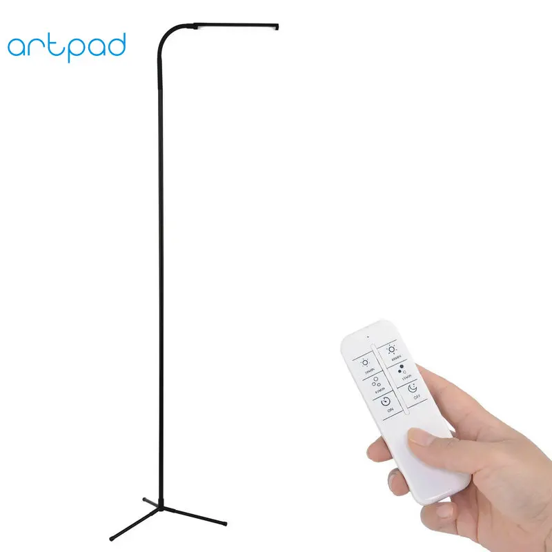 

Artpad 10W Wireless Remote Control Floor Stand Lamp 360 Rotatable Gooseneck Touch Dimmer 72 PCS LED Modern Tripod Floor Lamp