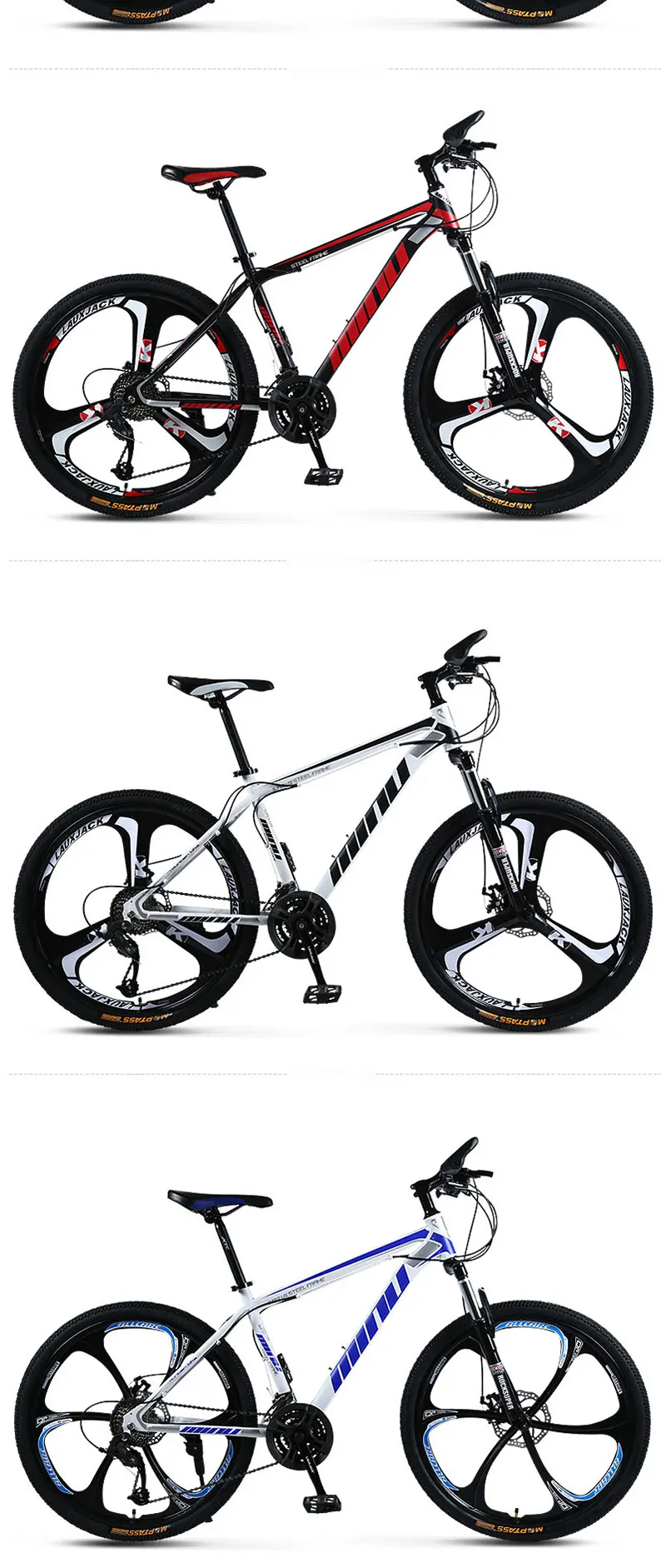 Clearance White Whirlwind Mountain Bike 27 Speed Double Disc Brake Damping Speed Mountain Bike One-Wheel Bicycle 9
