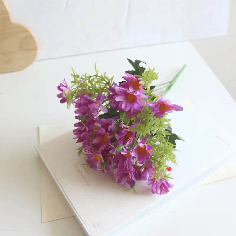 Red purple 30 см Искусственный цветок мини ромашка украшение дома в горшке diy аксессуары отель рабочего стола Цветочная композиция инженерное украшение - Цвет: Red purple