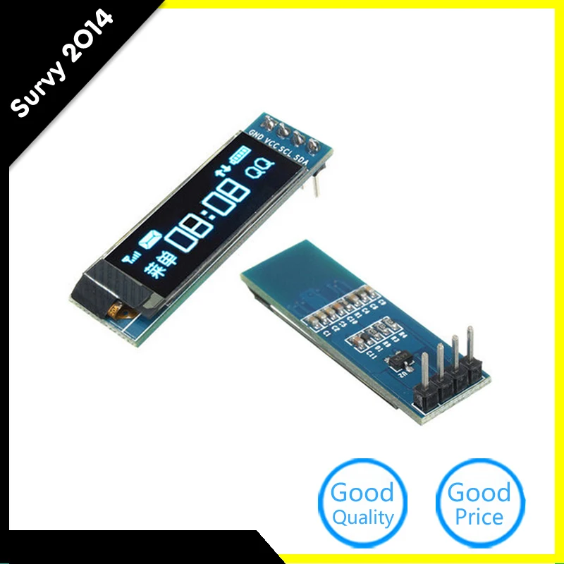 0,91 дюймов 128x32 IIC I2C синий OLED ЖК-дисплей Дисплей модуль