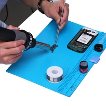 35x25cm Heat Resistant Silicone Pad Desk Mat Maintenance Platform Heat Insulation BGA Soldering Repair Station 35x25cm Heat Resistant Silicone Pad Desk Mat Maintenance Platform Heat Insulation BGA Soldering Repair Station
