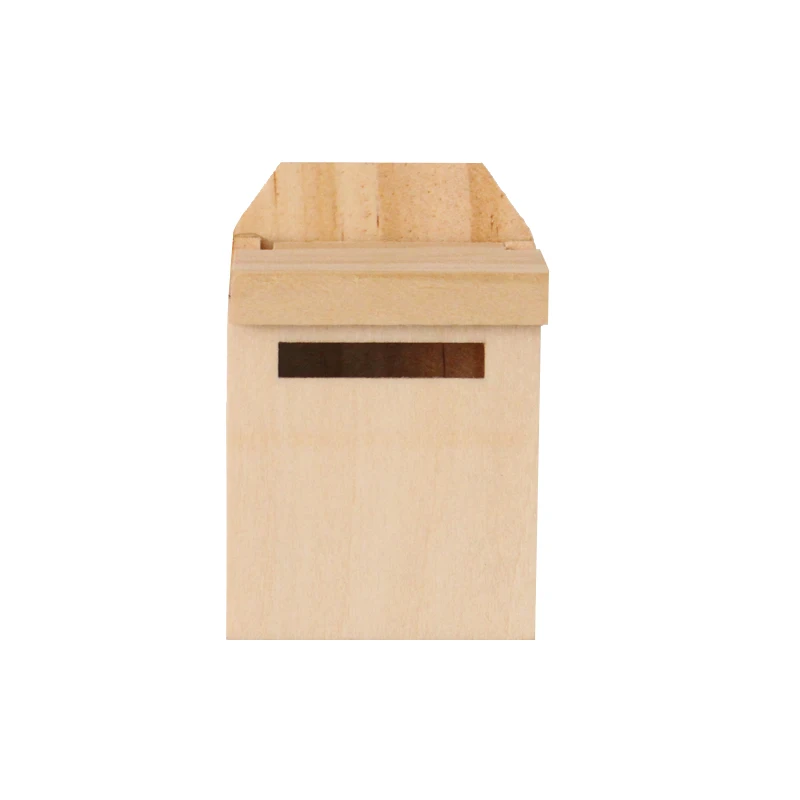 1/12 Dollhouse Miniature Natural Wooden Mailbox With Decal Fairy Garden Accs