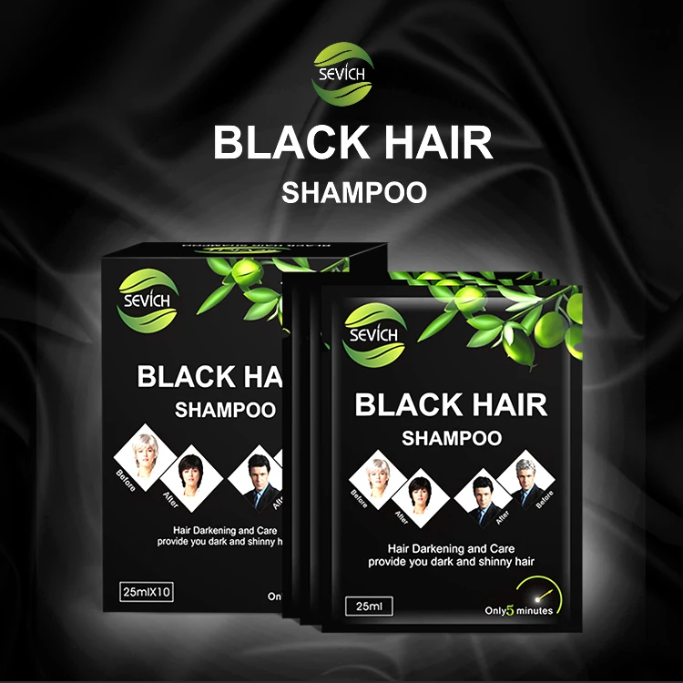 Sevich Быстрый черный шампунь для волос 5 минут краска для волос в черные травы натуральный Восстанавливающий краситель шампунь+ лечение белый стать черным