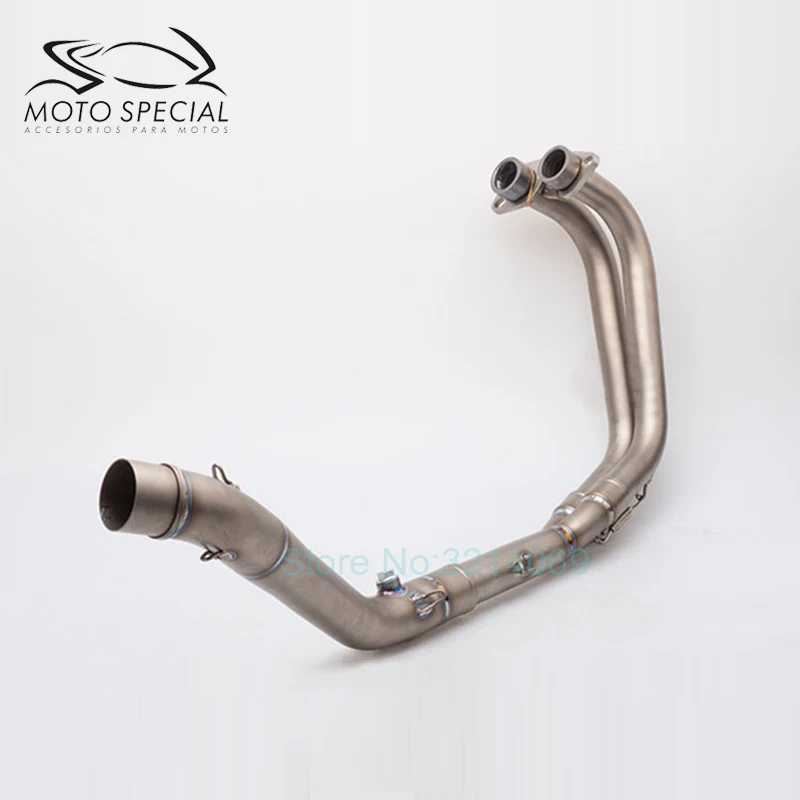 

Motorcycle Muffler Exhaust Link Pipe Motorbike Full System Muffler Escape Connect Pipe Front Part Of YZF R30 R25 R3 MT03 Adapter