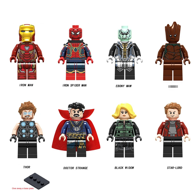 

Single Model building blocks bricks Iron Man Spider-Man Ebony Maw Thor Doctor Strange Black Widow Star-Lord toys for children