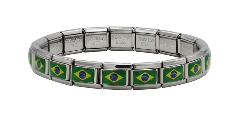 Hapiship новые модные ювелирные изделия испания/Бразилия/Турецкий Национальный флаг из нержавеющей стали 18 звеньев браслет для женщин и мужчин G027