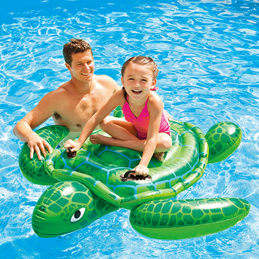 

2019 new swimming ring inflatable ring cartoon turtle floating bed adult children animal swimming pool accessories