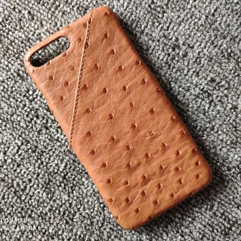 

New For iPhone 8 Plus 5.5'' Genuine Leather Real Natural Ostrich Skin Cover Phone Case for iPhone8 Card Pocket Free Shipping