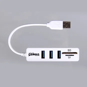 

Newest Combo 3 USB2.0 Hubs MicroSD SD TF USB2.0 MicroUSB Universal Memory Card Reader Design for PC Laptop Notbook Macbook