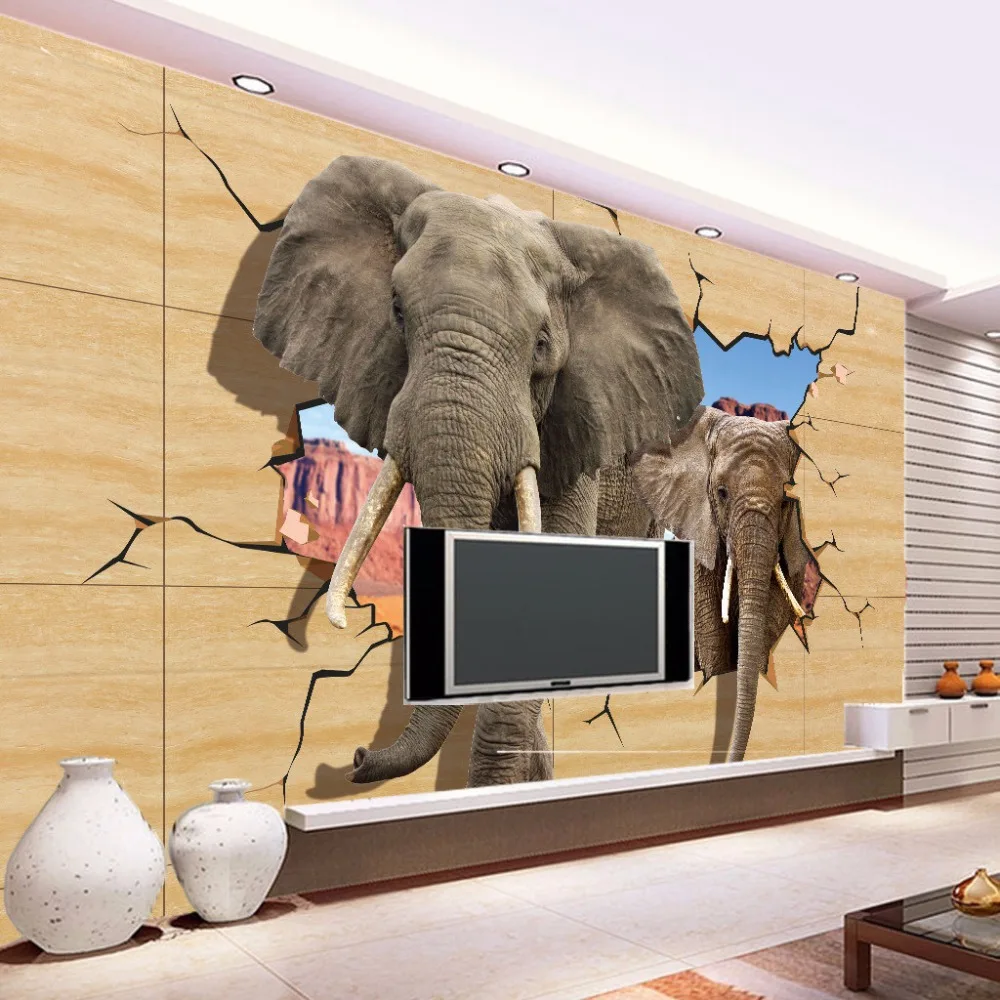 Custom 3D Photo Kids Wallpaper Lifelike Animals Wall Mural