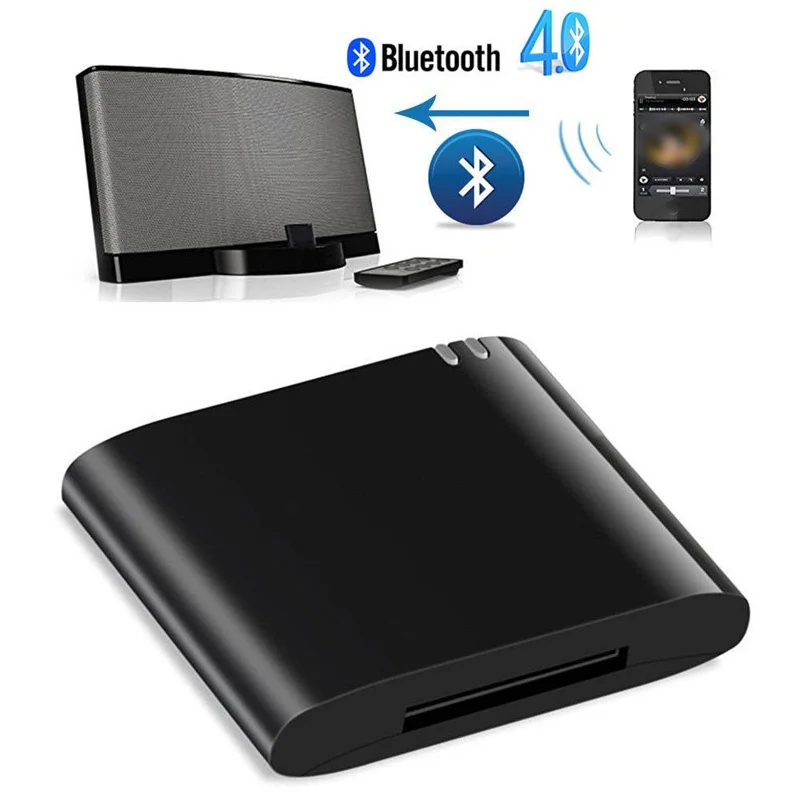 Беспроводной стерео Bluetooth 4,1 музыкальный приемник аудио адаптер для iPhone, iPod, 30-контактный док-станция для Динамик